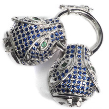 Silver Plated Cow Head Shape Micro Pave Jewelry Clasp Connector Jewelry